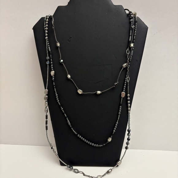 Silpada Jewelry - Silpada Sterling Silver and Hematite Three Strand Necklace.  N2097 Retired.